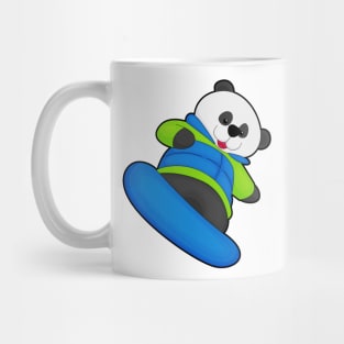 Panda as Snowboarder with Snowboard Mug